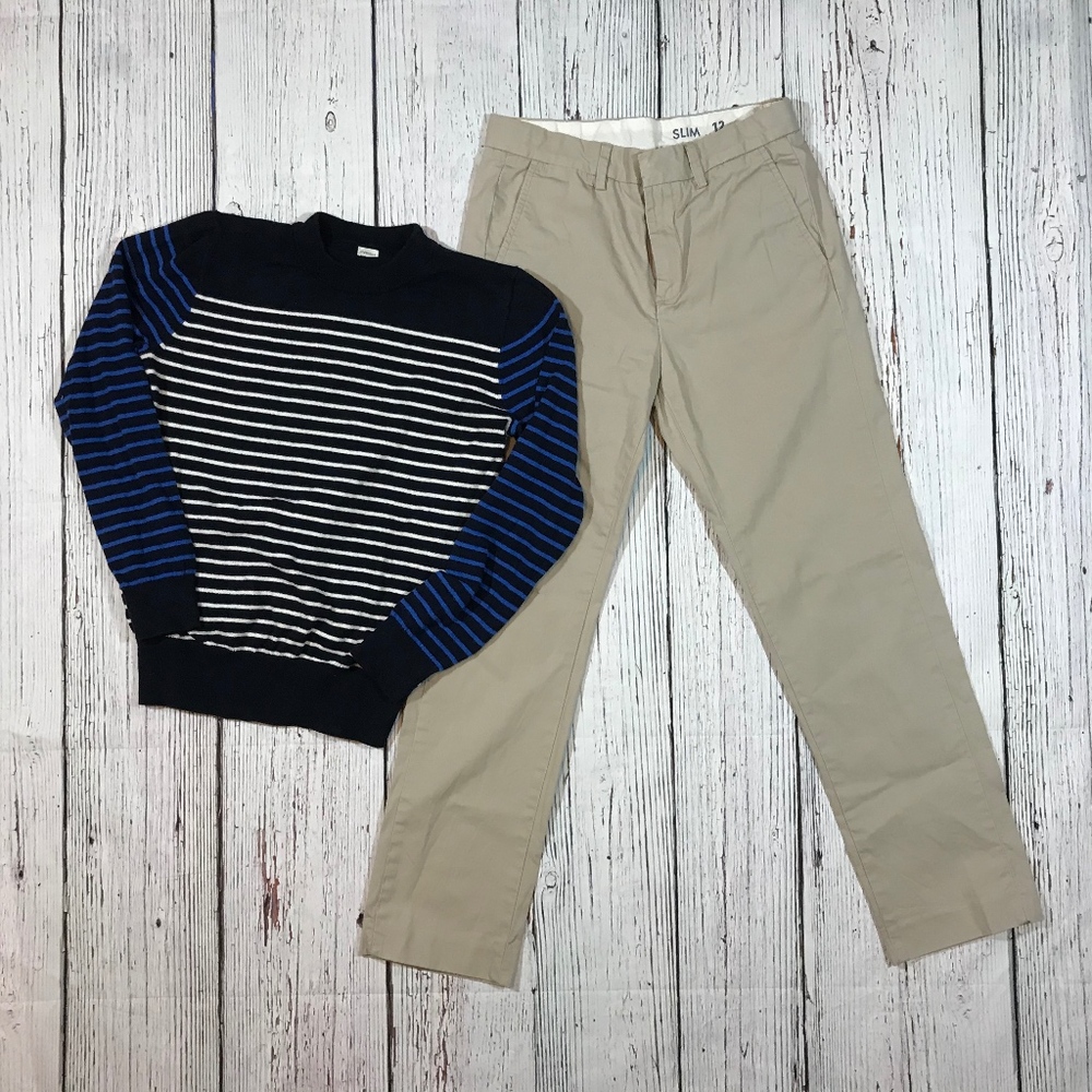 Crewcuts by JCrew Boys Sweater and Khaki Set.